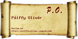 Pálffy Olivér névjegykártya